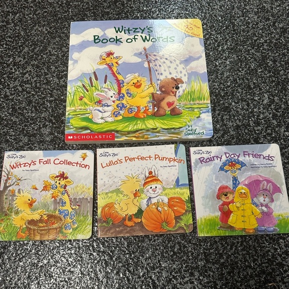 Kids Board Books 4 Rainy Day Friends Pumpkin Little Susie Zoo pop out hardcover - Picture 1 of 5